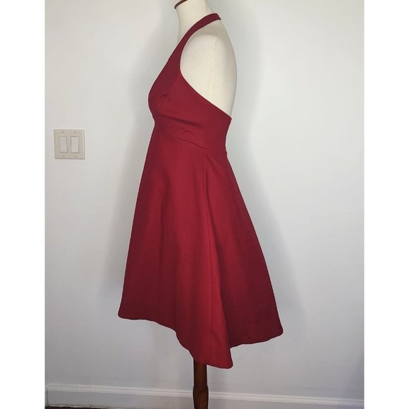 SOLD Halston Heritage Dress sz 4 Plunge Structured Halter Dress Cocktail NEW - Picture 6 of 9